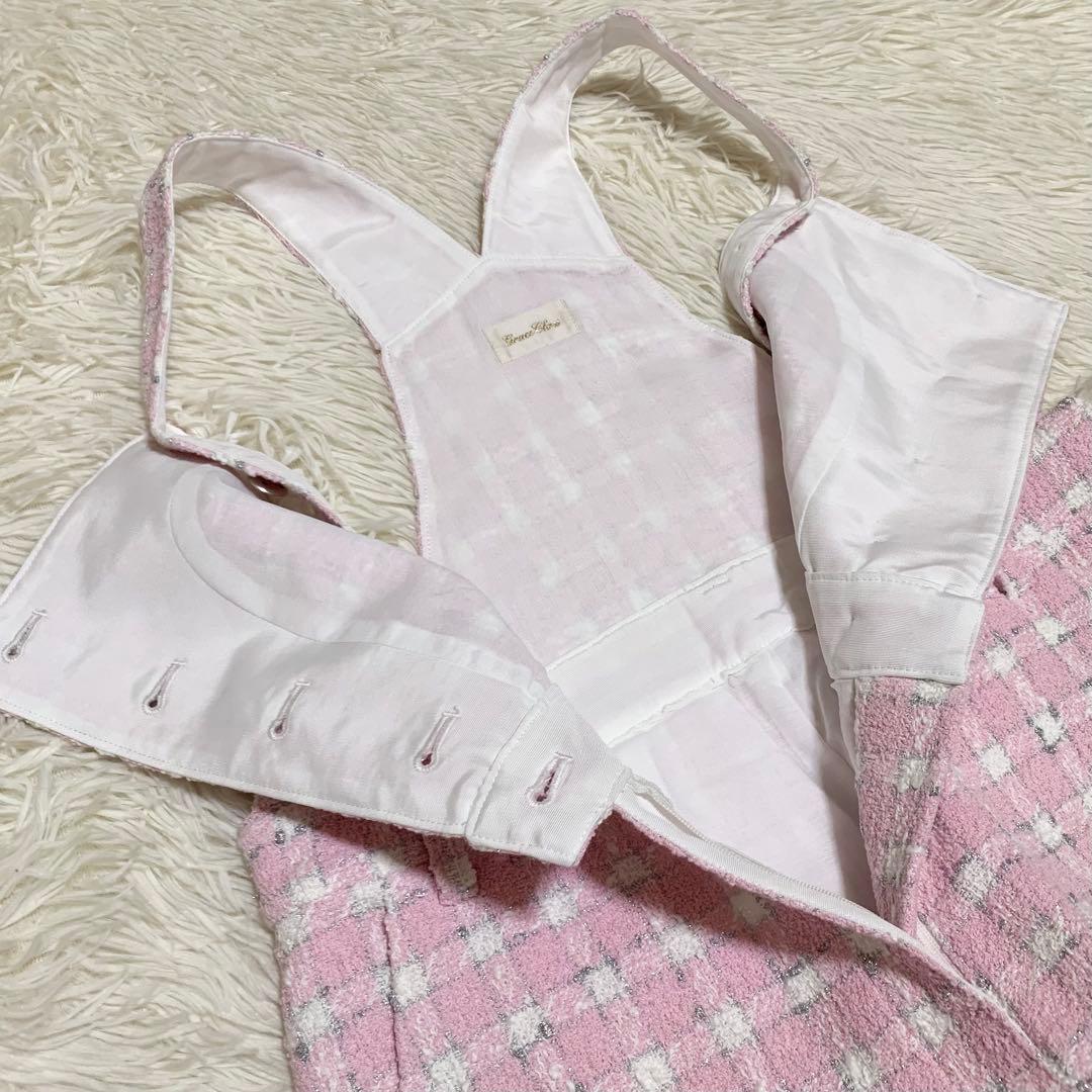【極美品】グレースクラス サロペット ツイード チェック ピンク 36