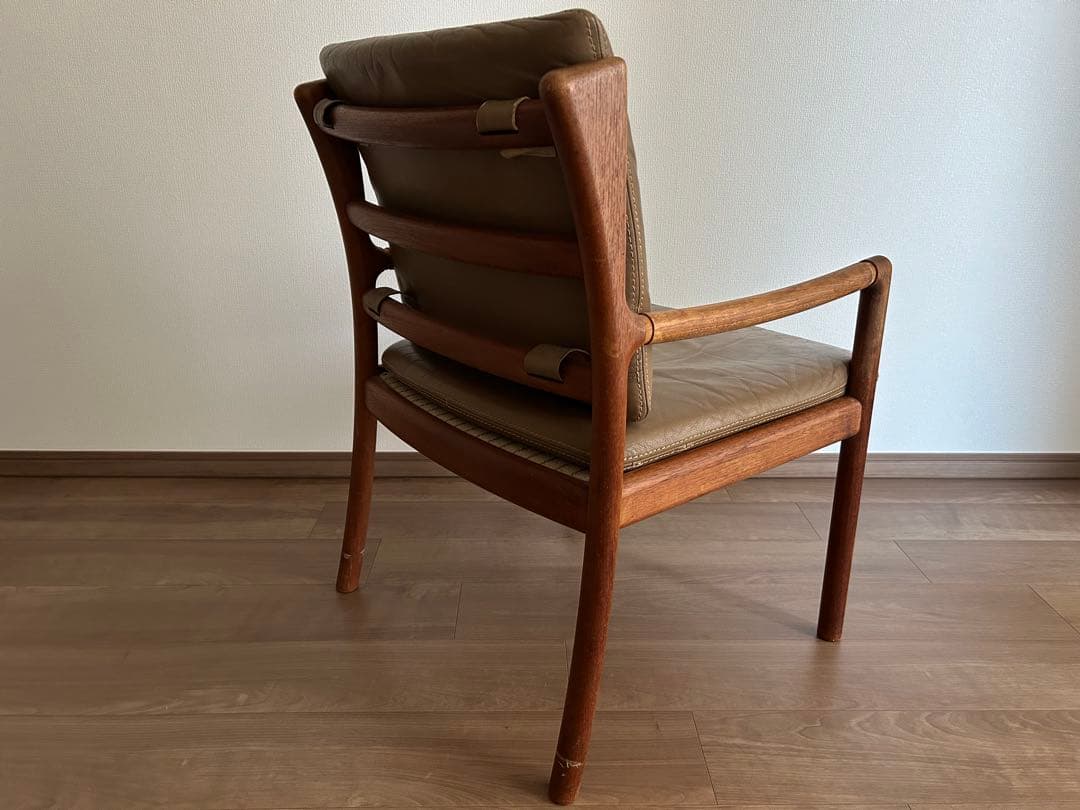 日田工芸 ヴィンテージ チーク無垢材×本革 アームチェア ダイニング マキシム