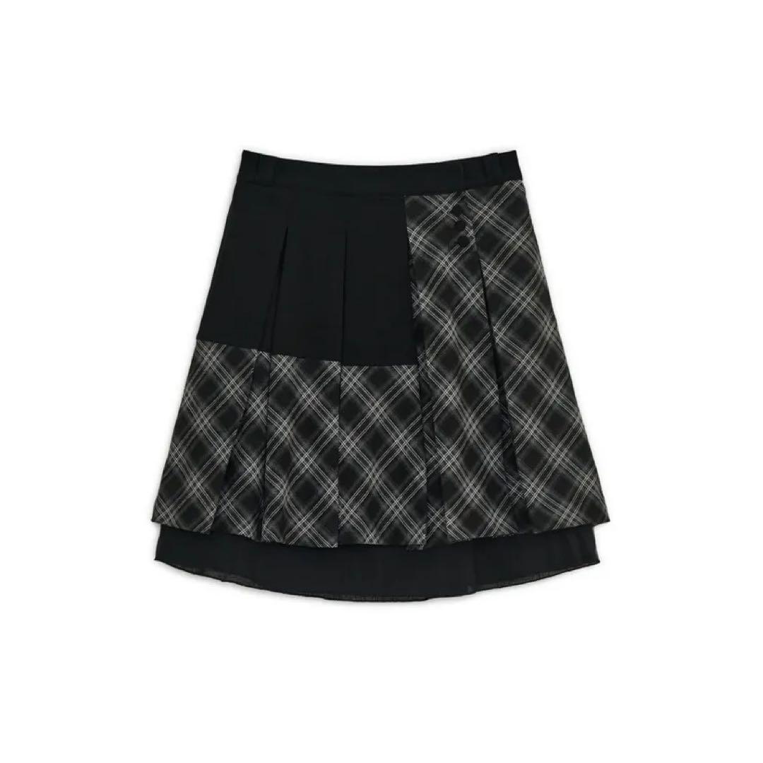 HUGYOURSKIN 新作Check Pleated Midi Skirt