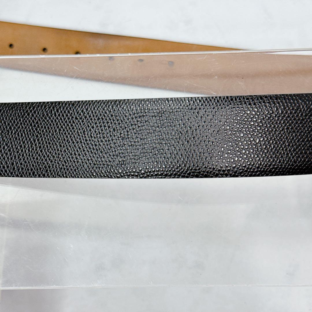 エイジング良好 Ferragamo ダブルガンチーニ ベルト シボ革ガンメタ