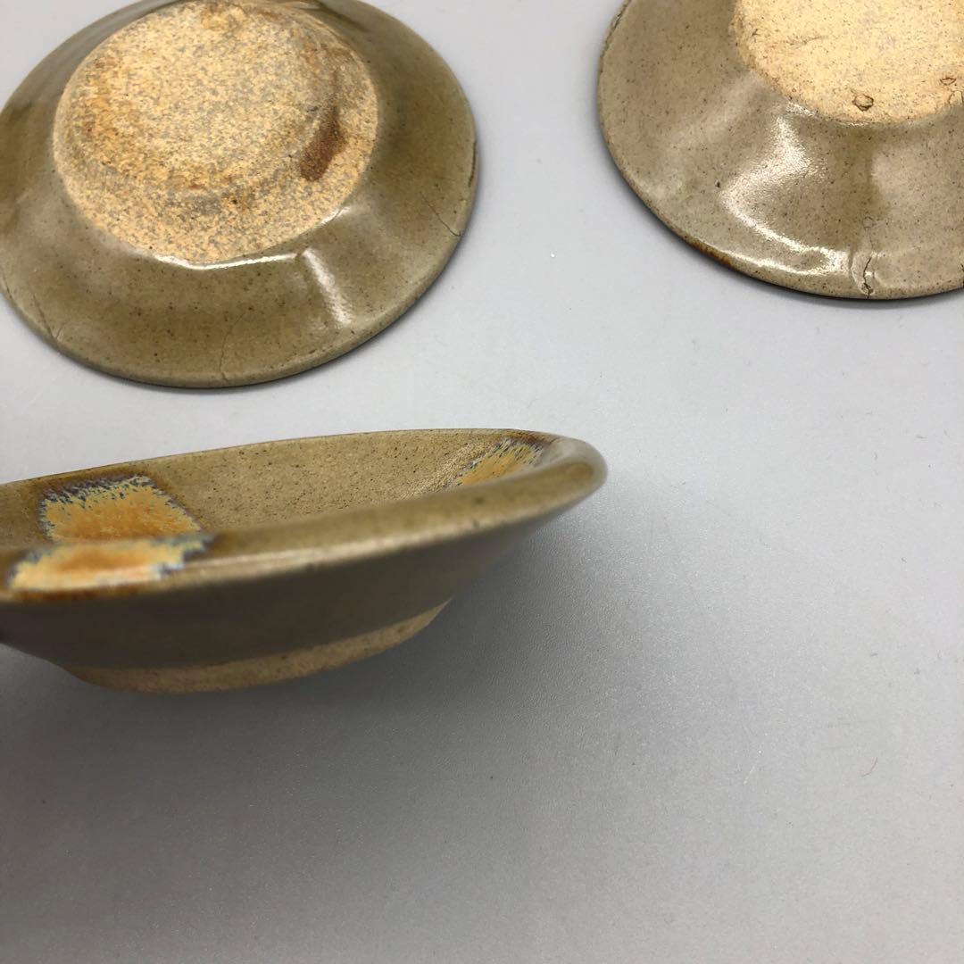貫入陶器焼き物豆皿小皿10cm6枚セットアンティーク食器伝統工芸骨董