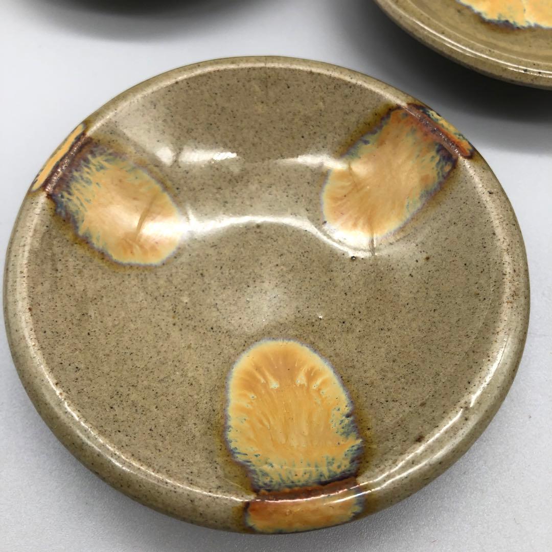 貫入陶器焼き物豆皿小皿10cm6枚セットアンティーク食器伝統工芸骨董