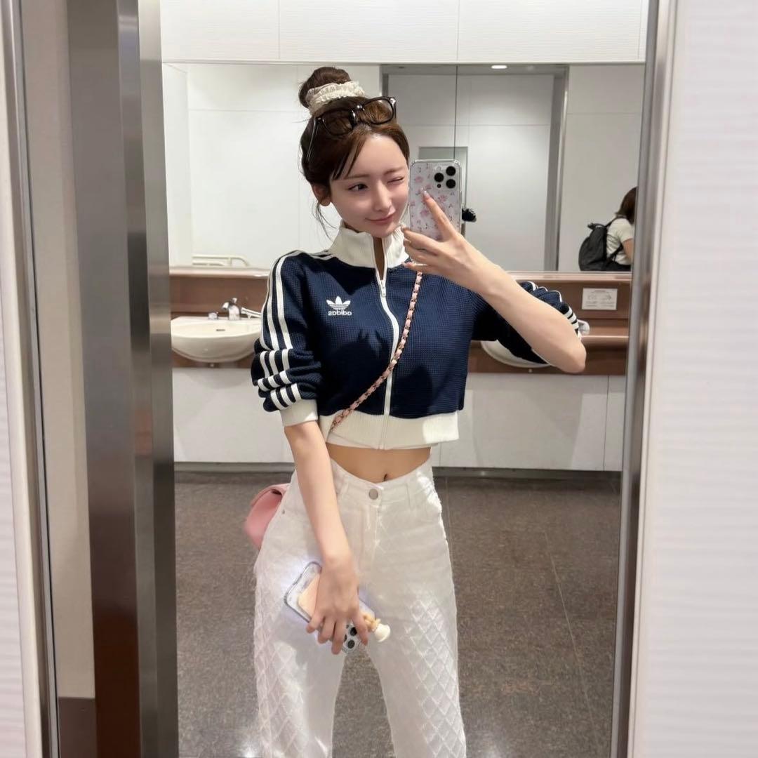 adidas ジャージ クロップ トラックトップ ブルー 新品