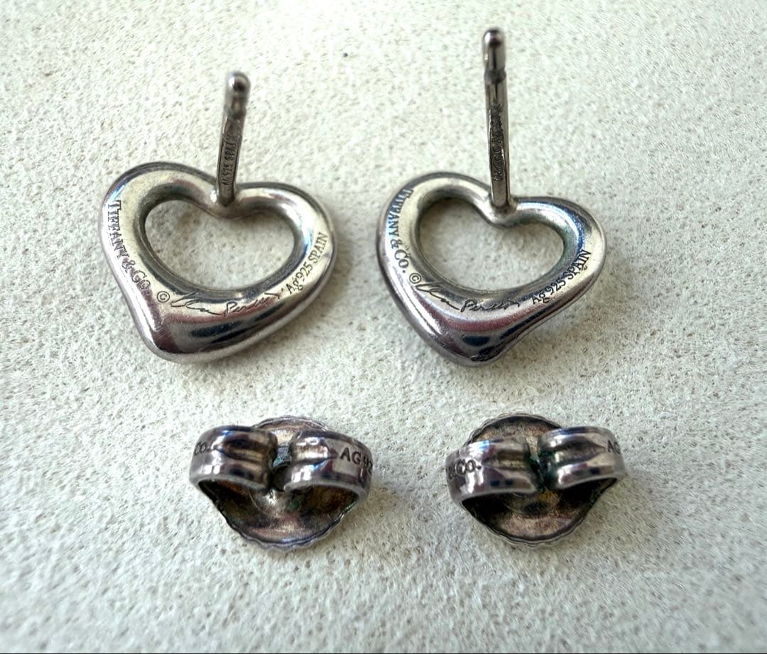 Tiffany オープンハートピアス シルバー