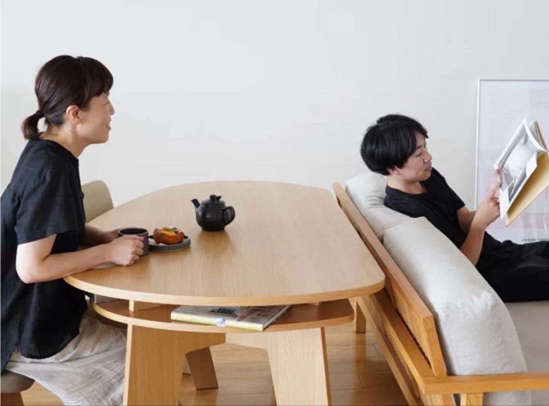 SHUNO 変形ダイニングテーブル 150cm ナチュラル