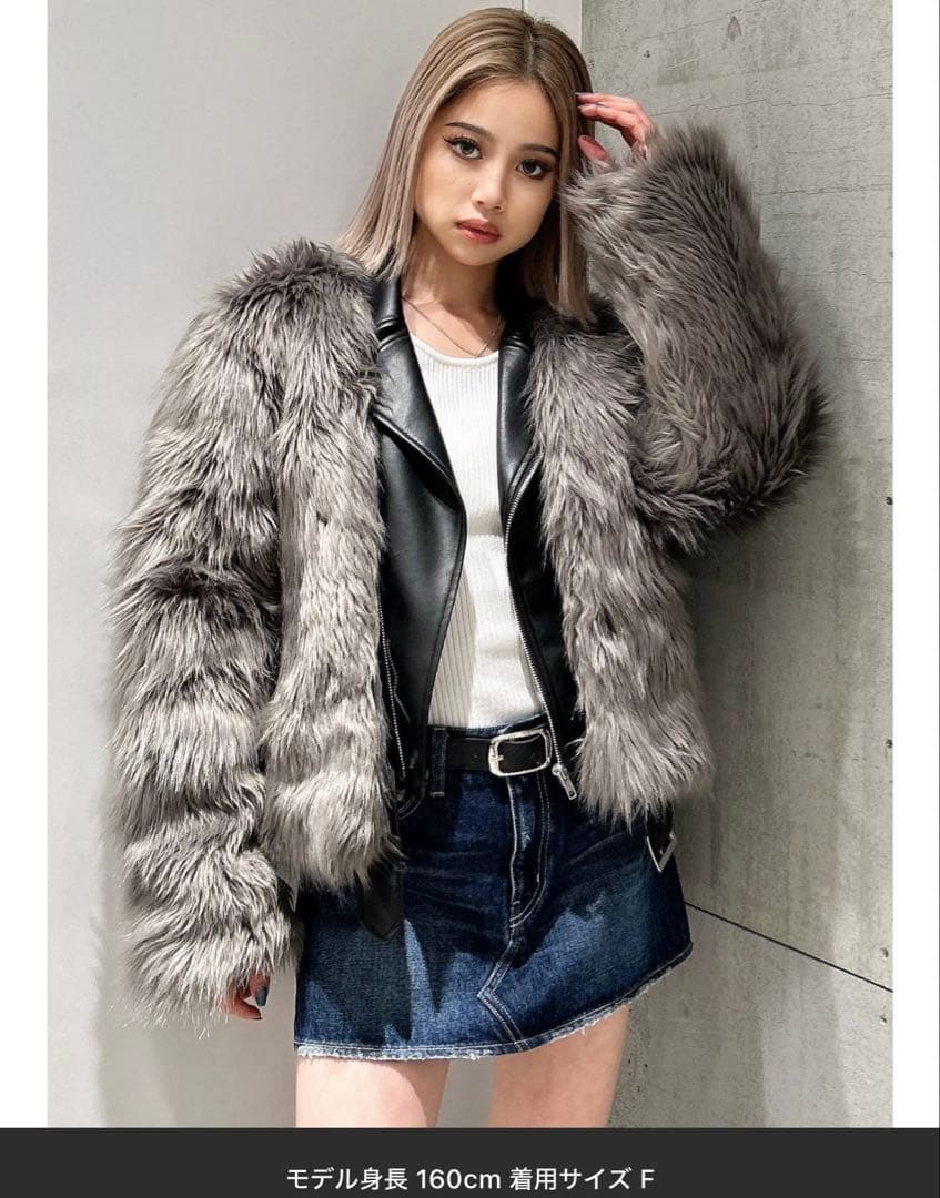 GYDA レイヤードエコファーライダースジャケット