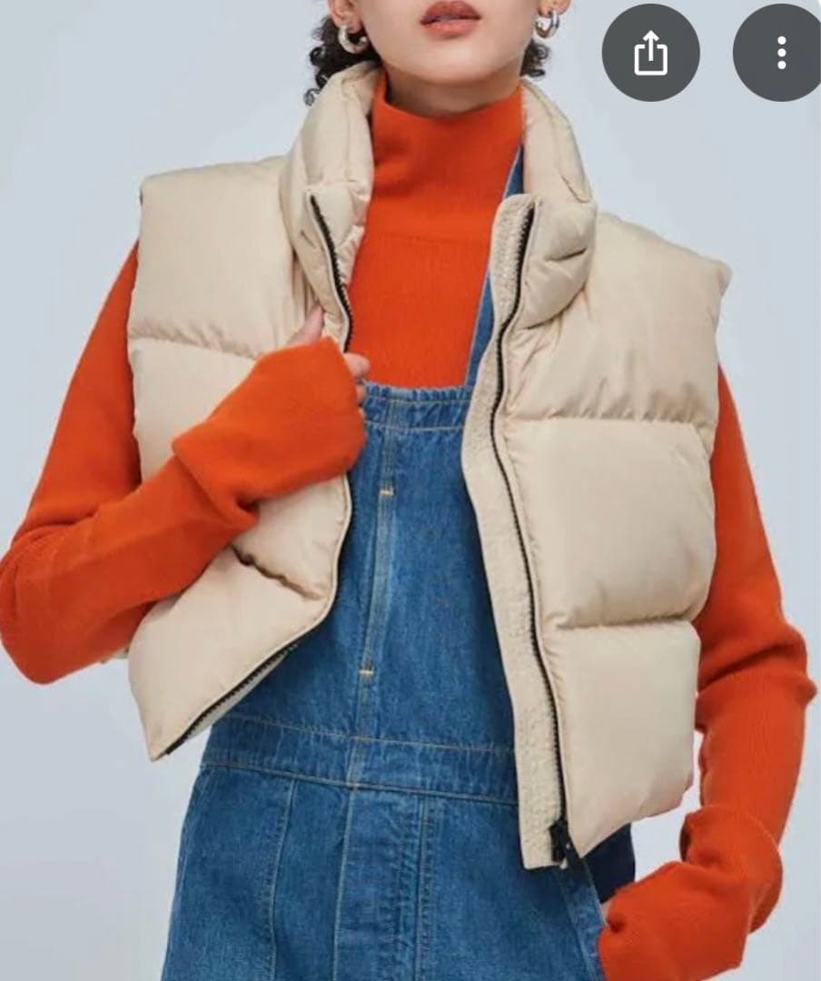 Bacon ブラック　クロップドダウンベスト