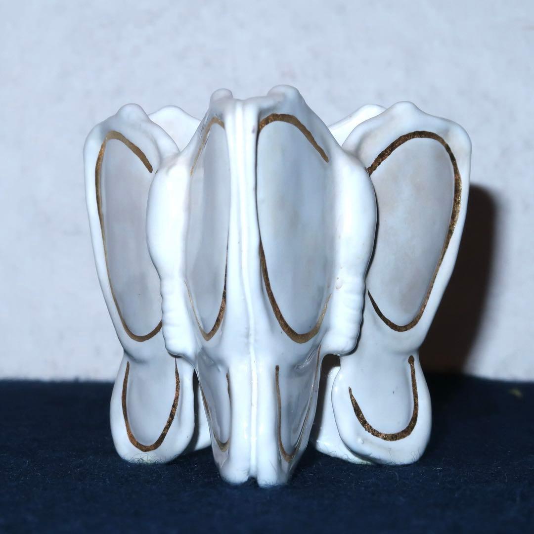 【茶道具】膳所陽炎園製　交趾写蝶蓋置