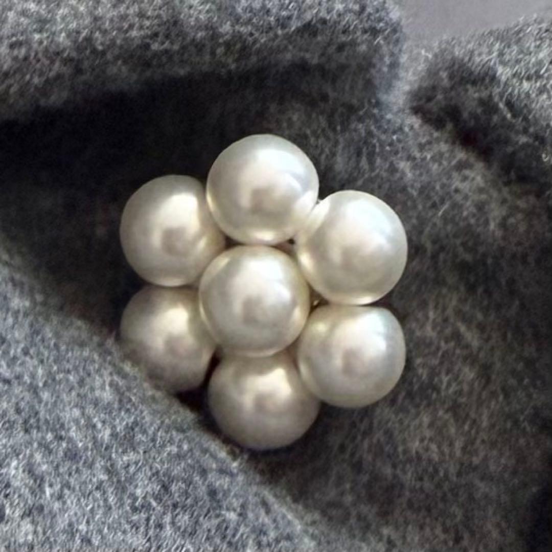 美品 M'S GRACY リボン ステンカラーコート カメリア グレー 40