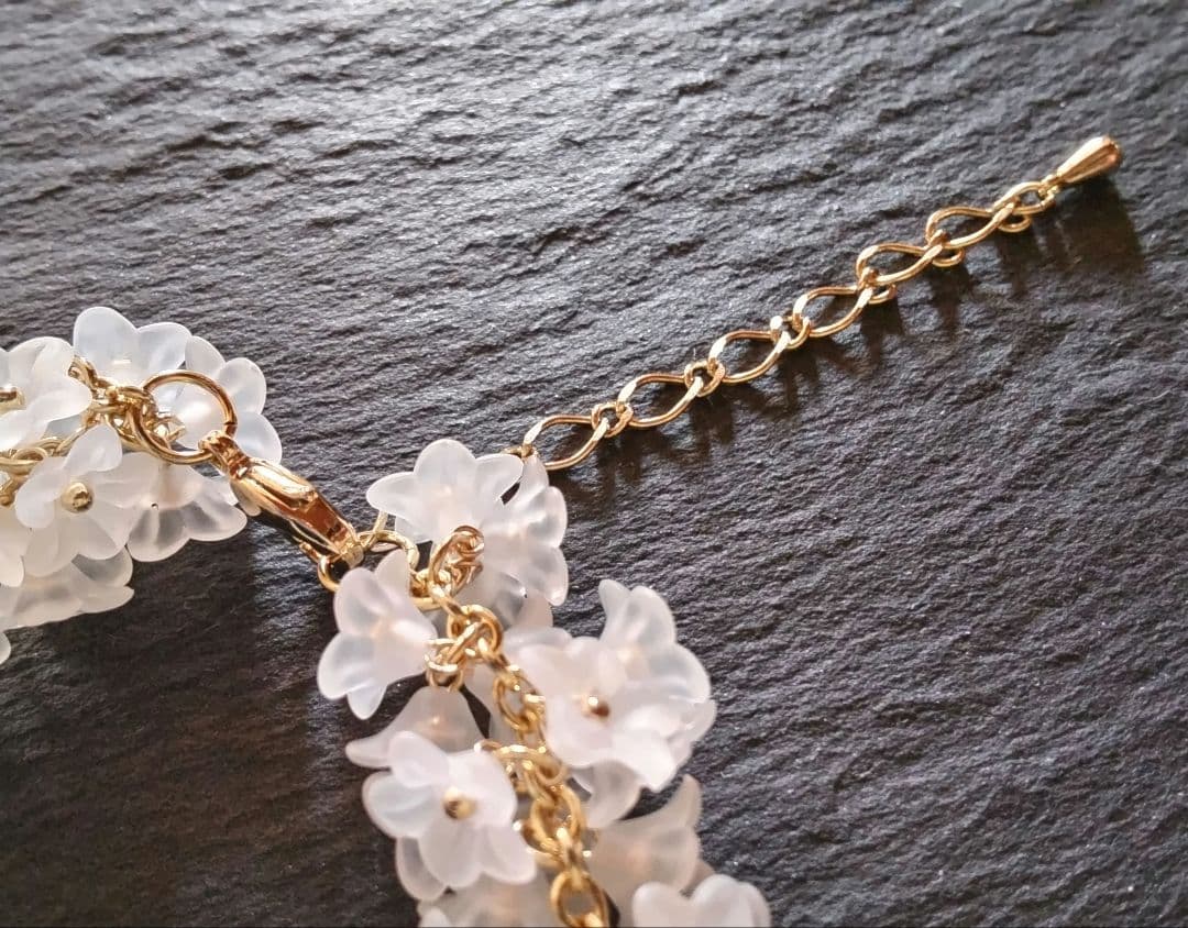 チロル様 紫陽花ピアス&リング、白のお花のネックレス、ブレス、フープピアス G