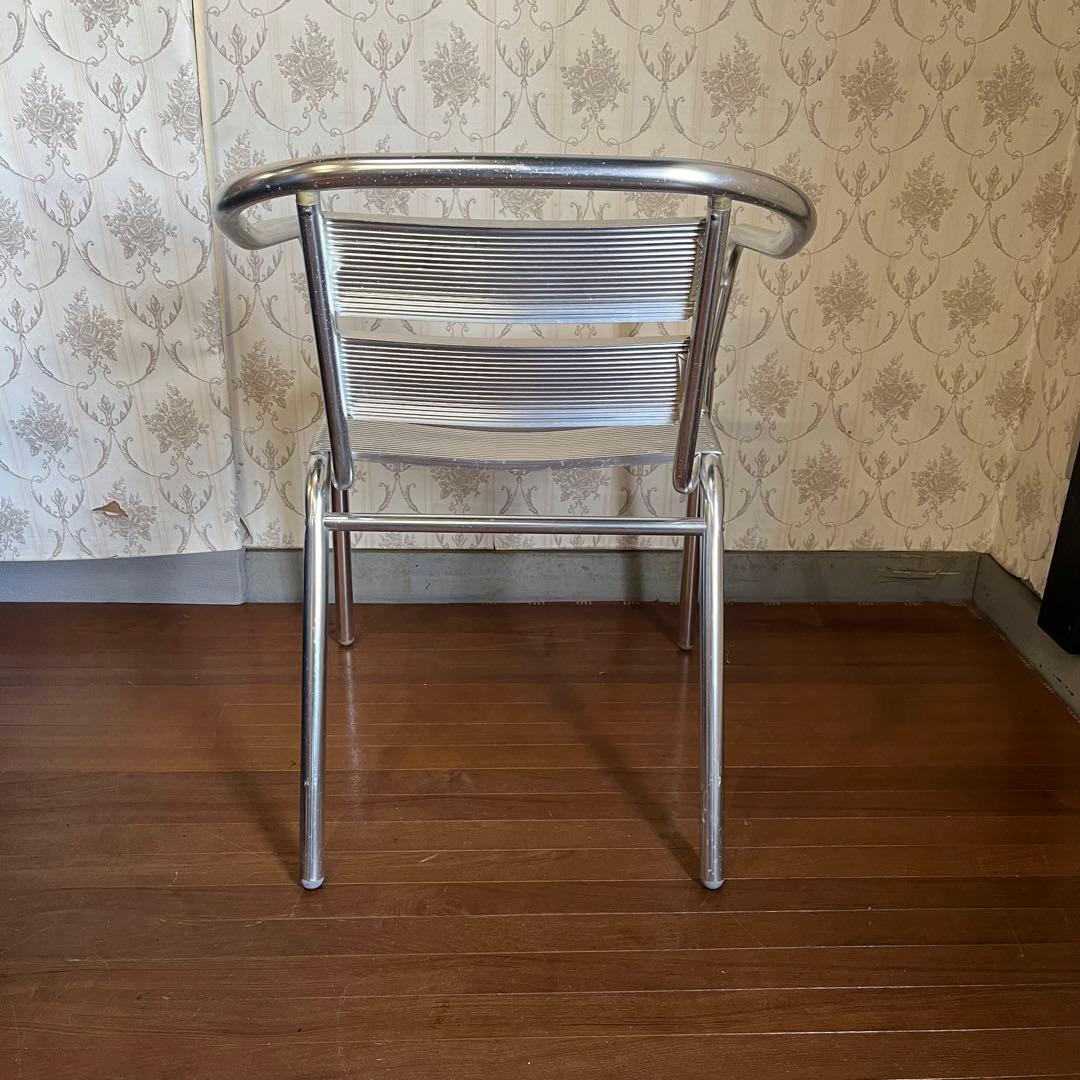 【インダストリアル】③ アルミフレーム アームチェア カフェチェア 椅子 古家具