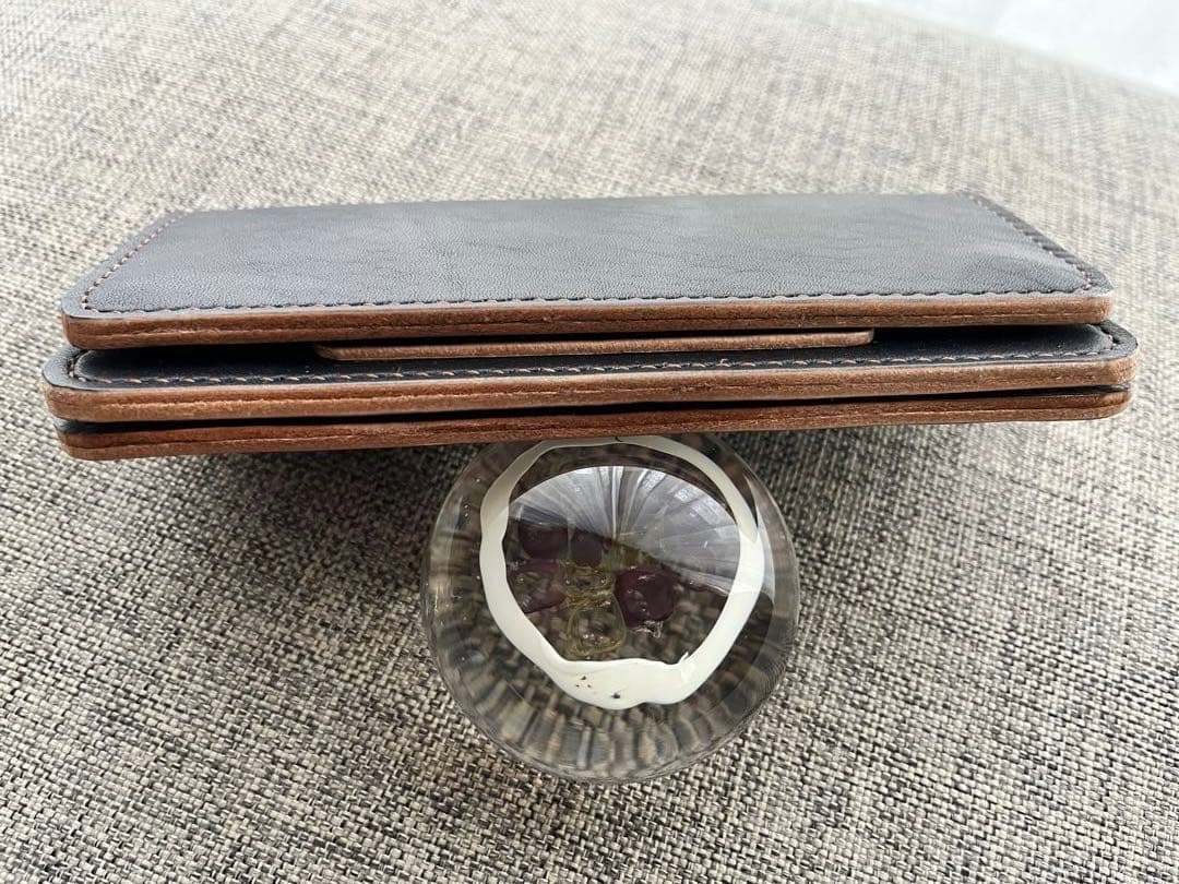 トラッカーウォレット ブラック タンニン鞣し 牛革 ハンドメイド 長財布