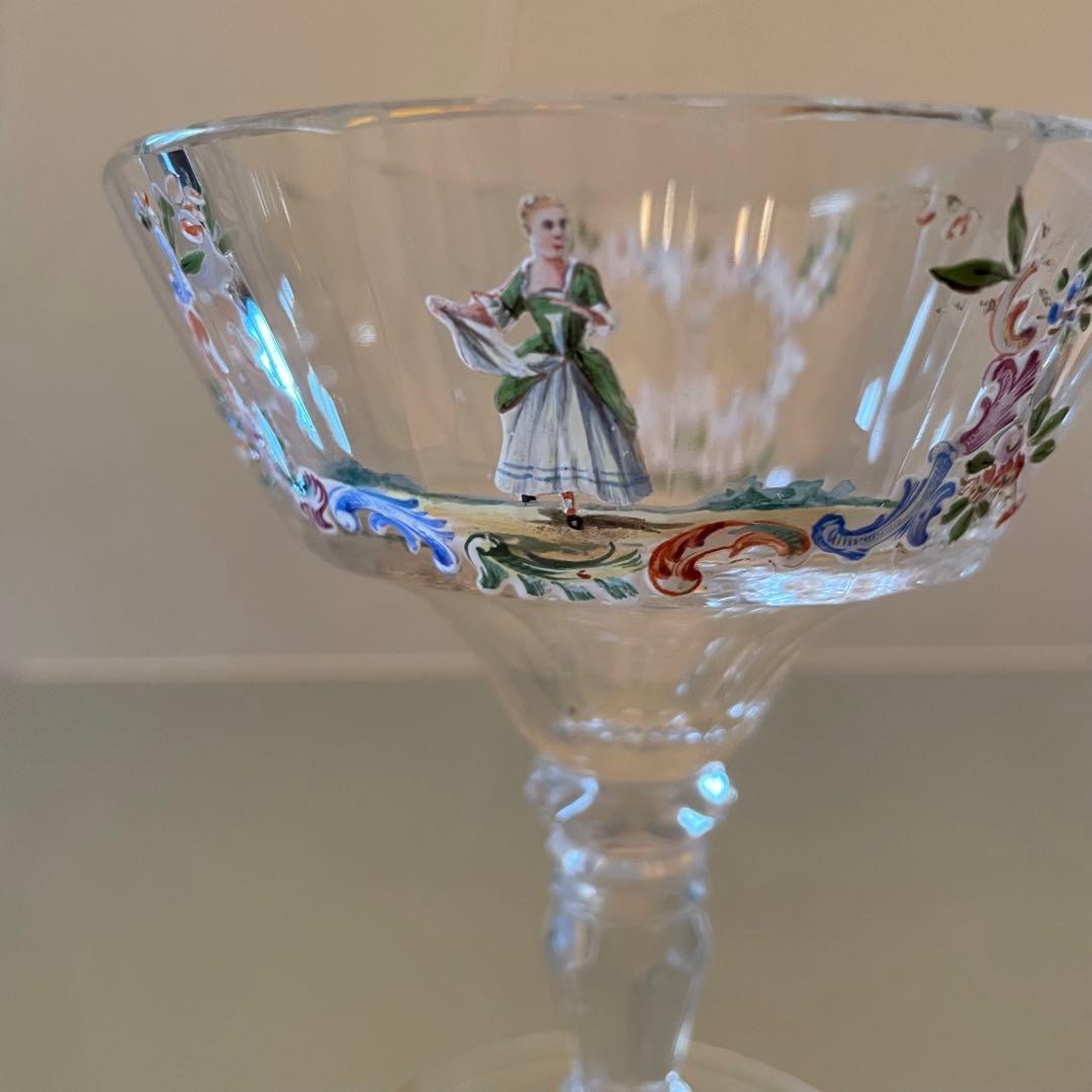 御売約　シャビーシック♡ ロブマイヤー　シャンパン　人物装飾　クープグラス2客