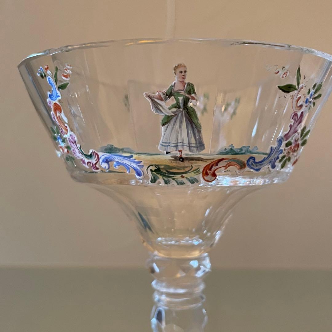 御売約　シャビーシック♡ ロブマイヤー　シャンパン　人物装飾　クープグラス2客