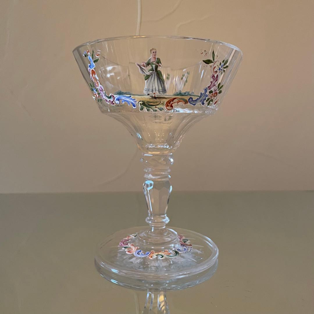 御売約　シャビーシック♡ ロブマイヤー　シャンパン　人物装飾　クープグラス2客