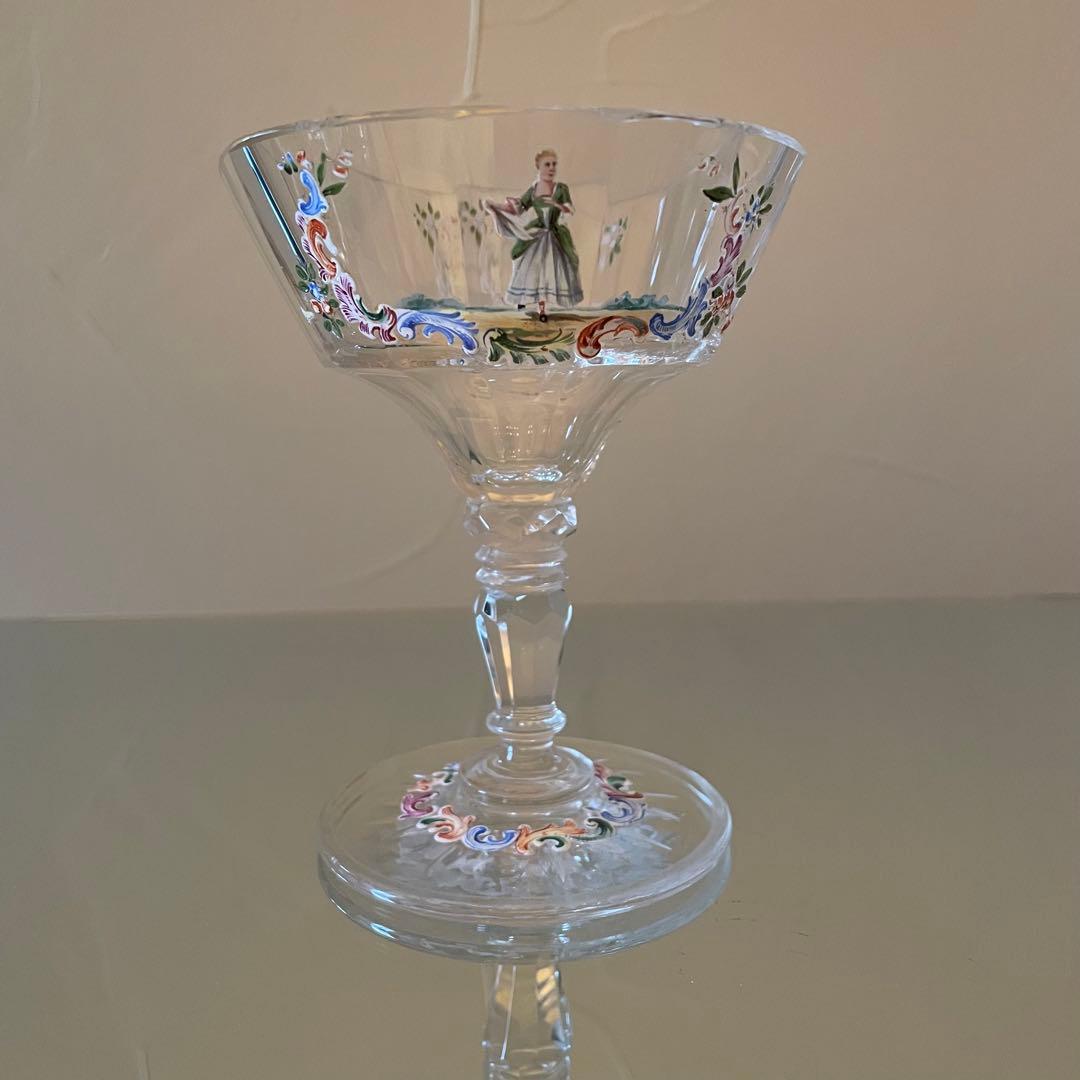 御売約　シャビーシック♡ ロブマイヤー　シャンパン　人物装飾　クープグラス2客