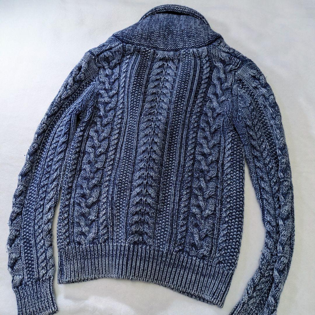 1piu1uguale3 ケーブルニットショールカラーカーディガン　カシミヤ混