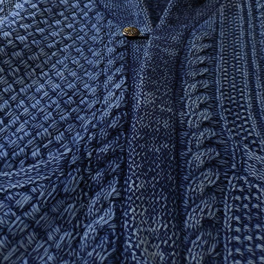 1piu1uguale3 ケーブルニットショールカラーカーディガン　カシミヤ混