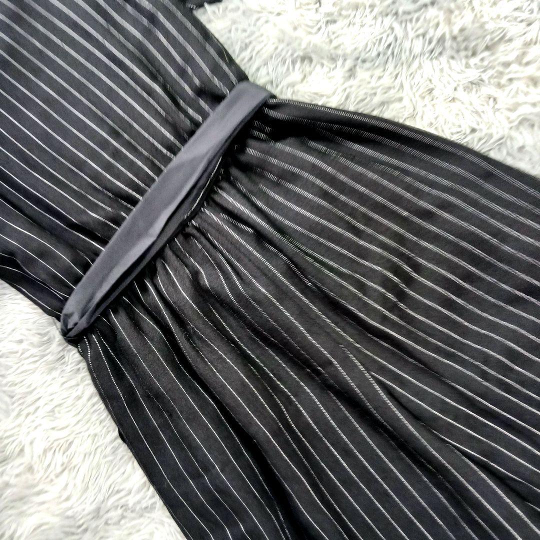 M'S GRACY✨2way ストライプオールインワン 40 白襟 黒