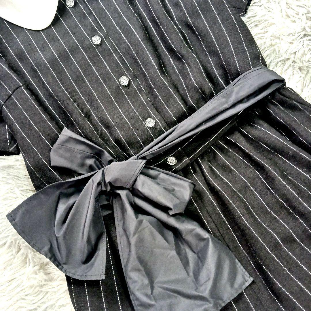 M'S GRACY✨2way ストライプオールインワン 40 白襟 黒