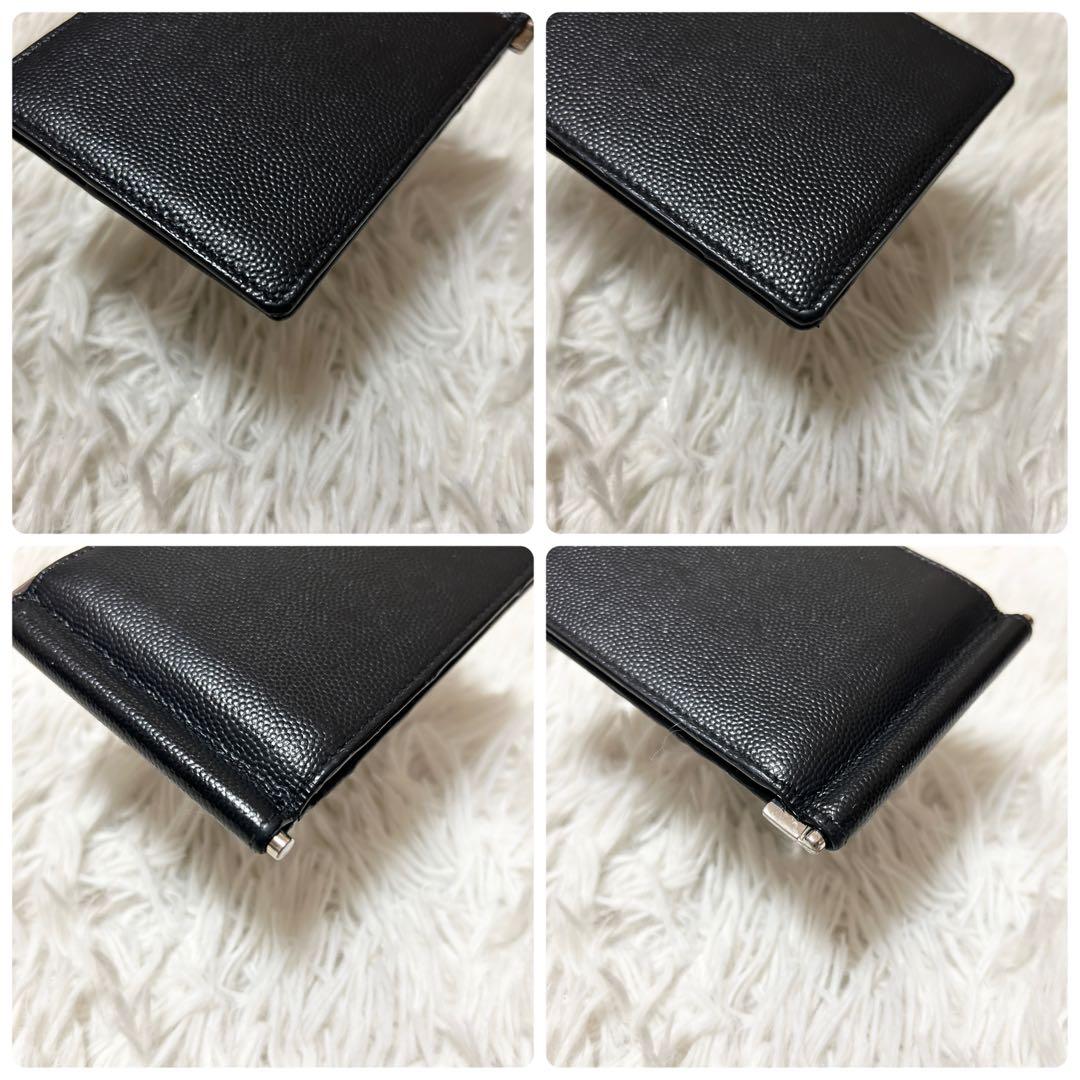 ⭐️定番⭐️サンローラン マネークリップ カードケース キャビアスキン 黒 ブラック