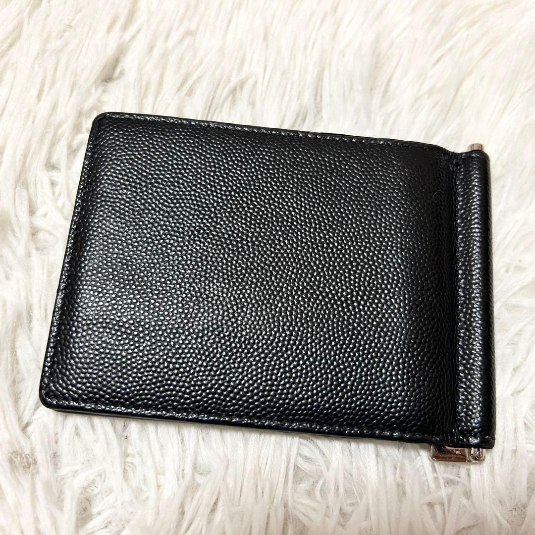 ⭐️定番⭐️サンローラン マネークリップ カードケース キャビアスキン 黒 ブラック