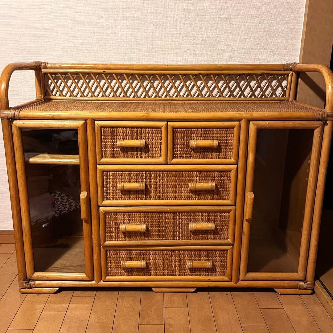 ラタン製　キャビネット　チェスト