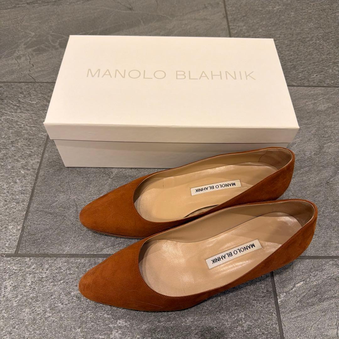 マノロブラニク　パンプスリストニー　ロンハーマン37.5 Drawer OHGA