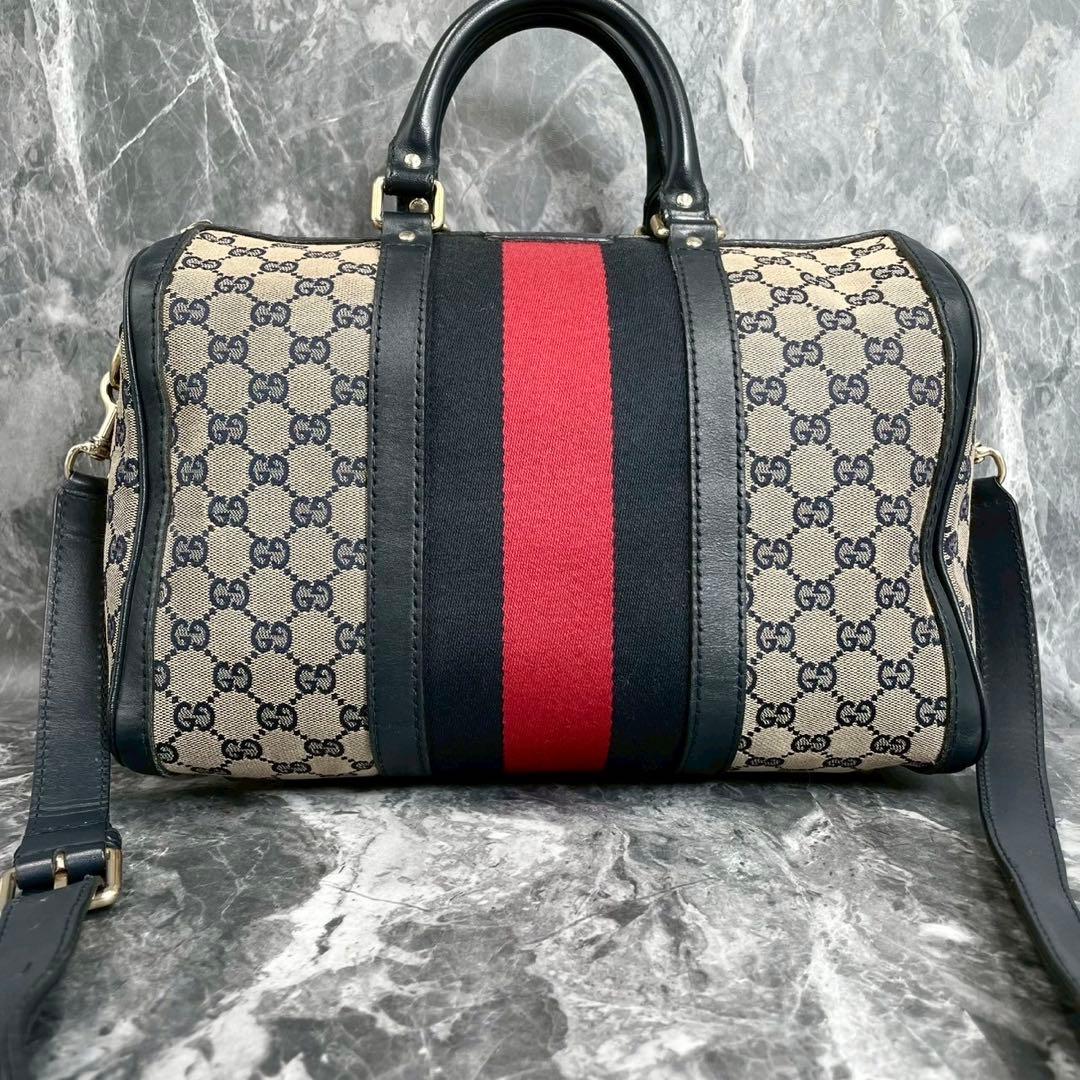 ✨️美品✨GUCCI ボストンバッグ ショルダー 2way シェリーライン ᏩᏩ柄