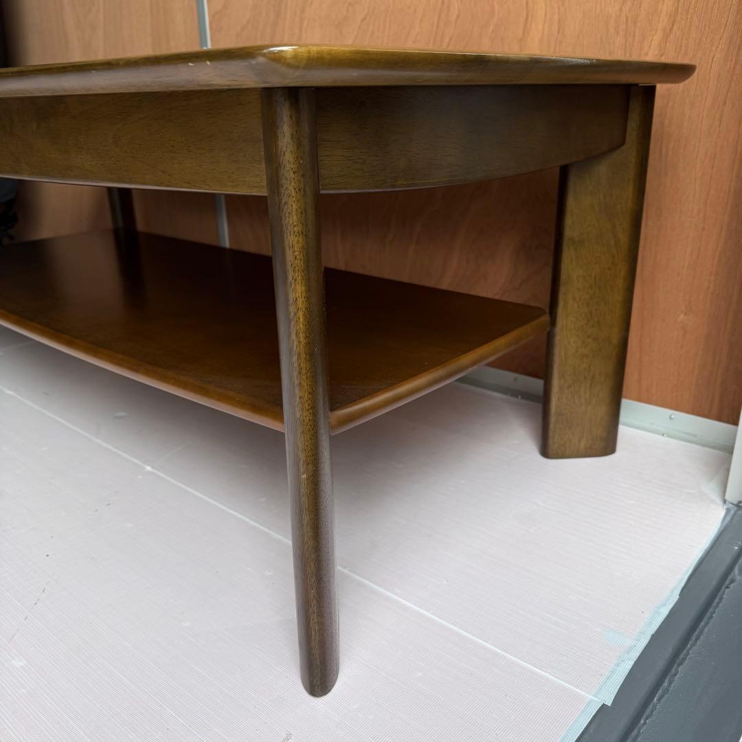 【美品】カリモク ローテーブル TT3500NW 天板綺麗 木製棚付き