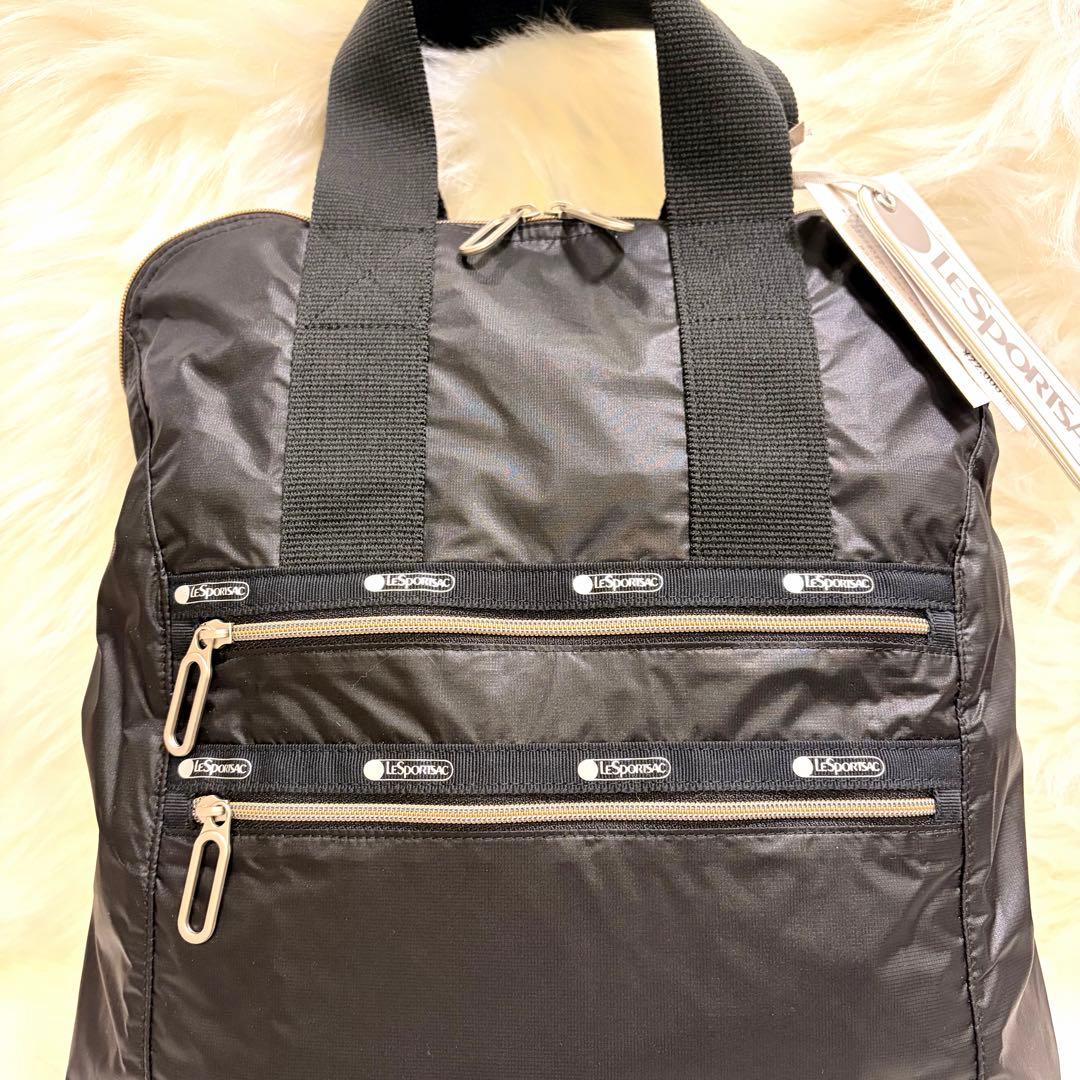 【新品】LeSportsac（レスポートサック）リュック 2way 黒 無地