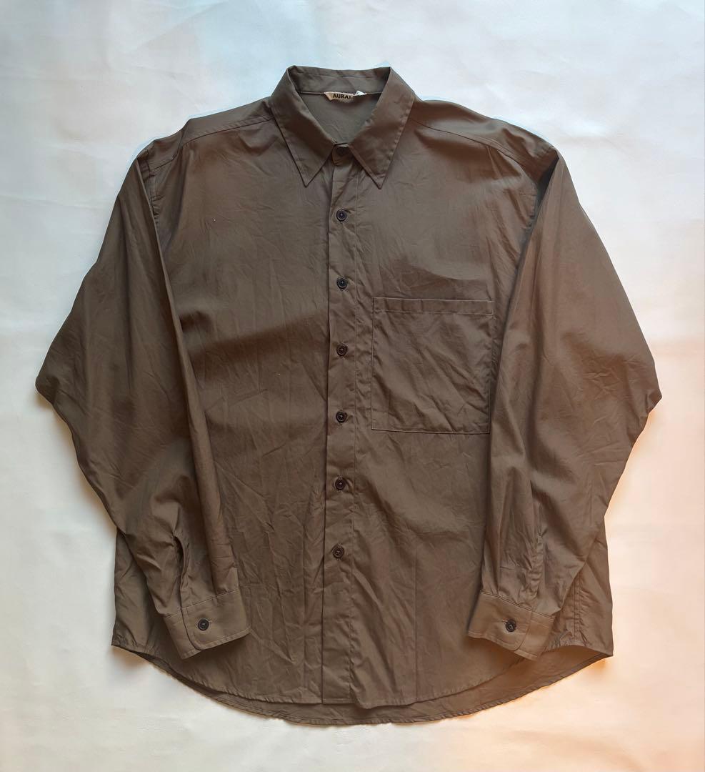 オーラリー25AW WASHED FINX TWILL BIG SHIRT 4