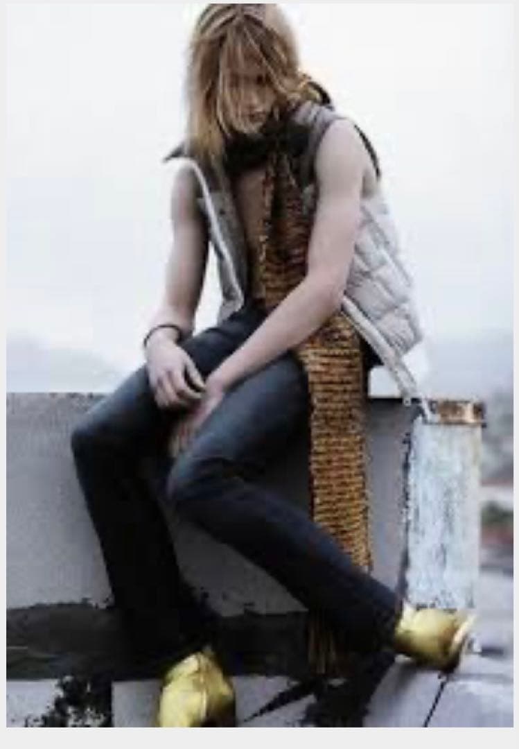 05AW ディオールオム　モヘアフリンジロングマフラー　グラム期　エディタグ有り