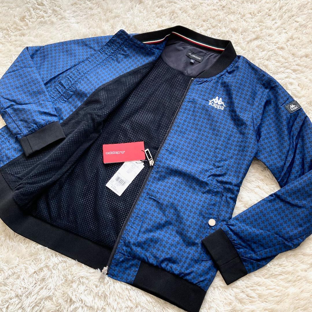 未使用 KAPPA カッパ ゴルフ 千鳥柄 撥水 ブルゾン 青 S ジャケット