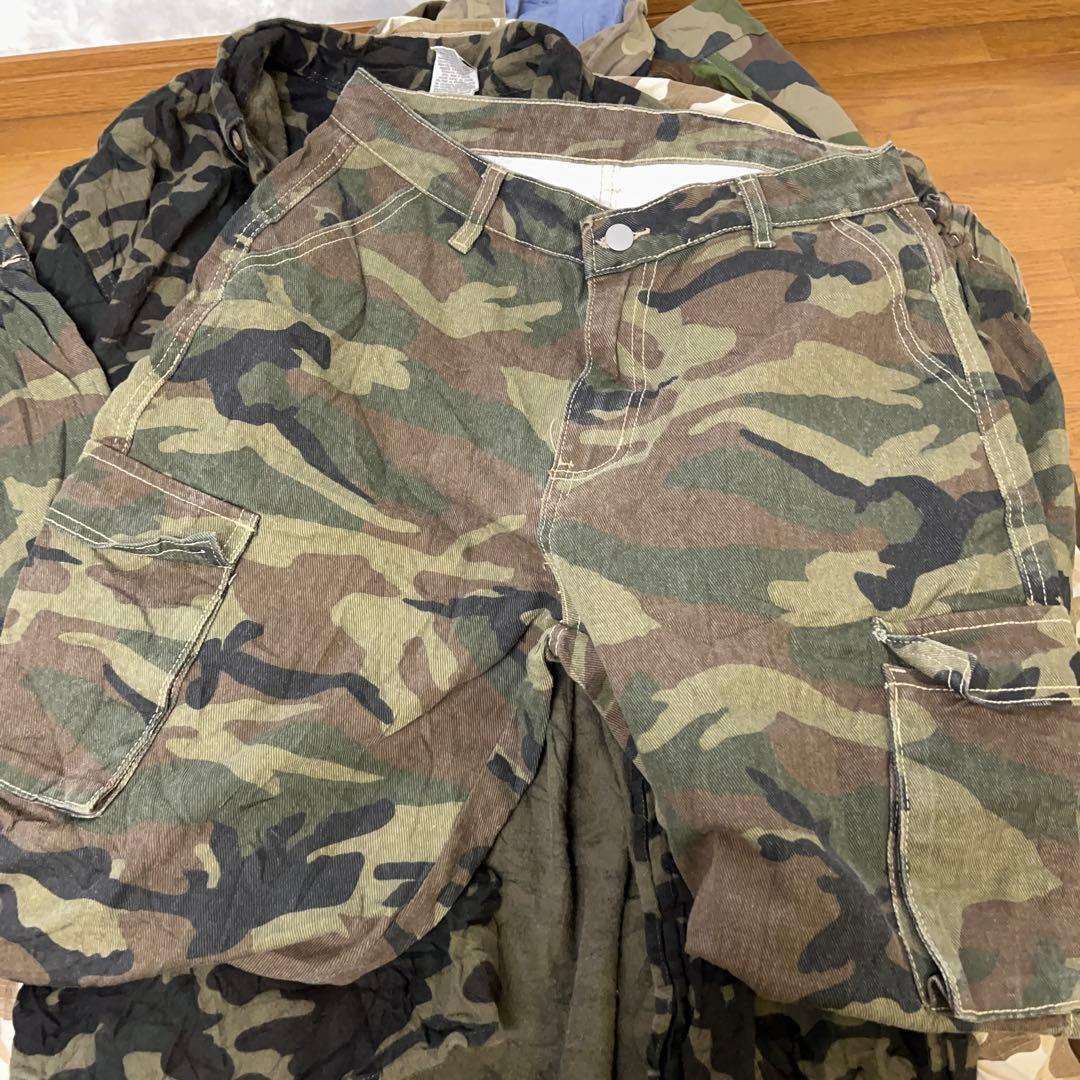 e*a様 B ユーロ古着ミリタリー迷彩カモフラジャケットパンツ長袖類30着セット