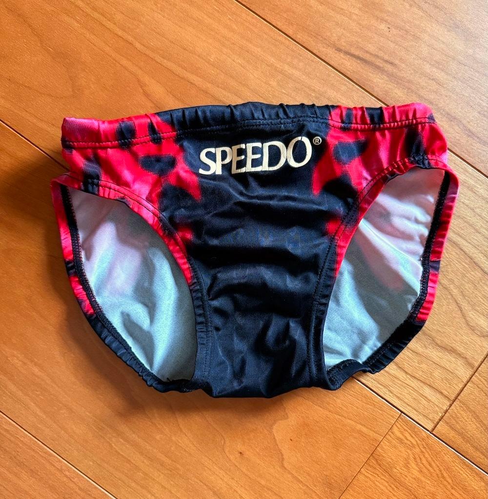 【美品】speedo アクアブレード ブラック×レッド S 光沢 ウロコ　競パン
