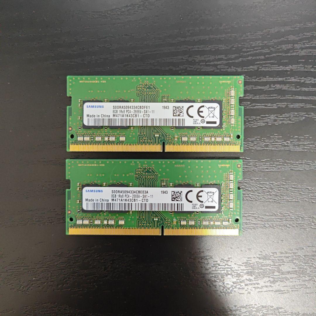 Samsung製 PCメモリ 8GB×2枚 PC4-2666V