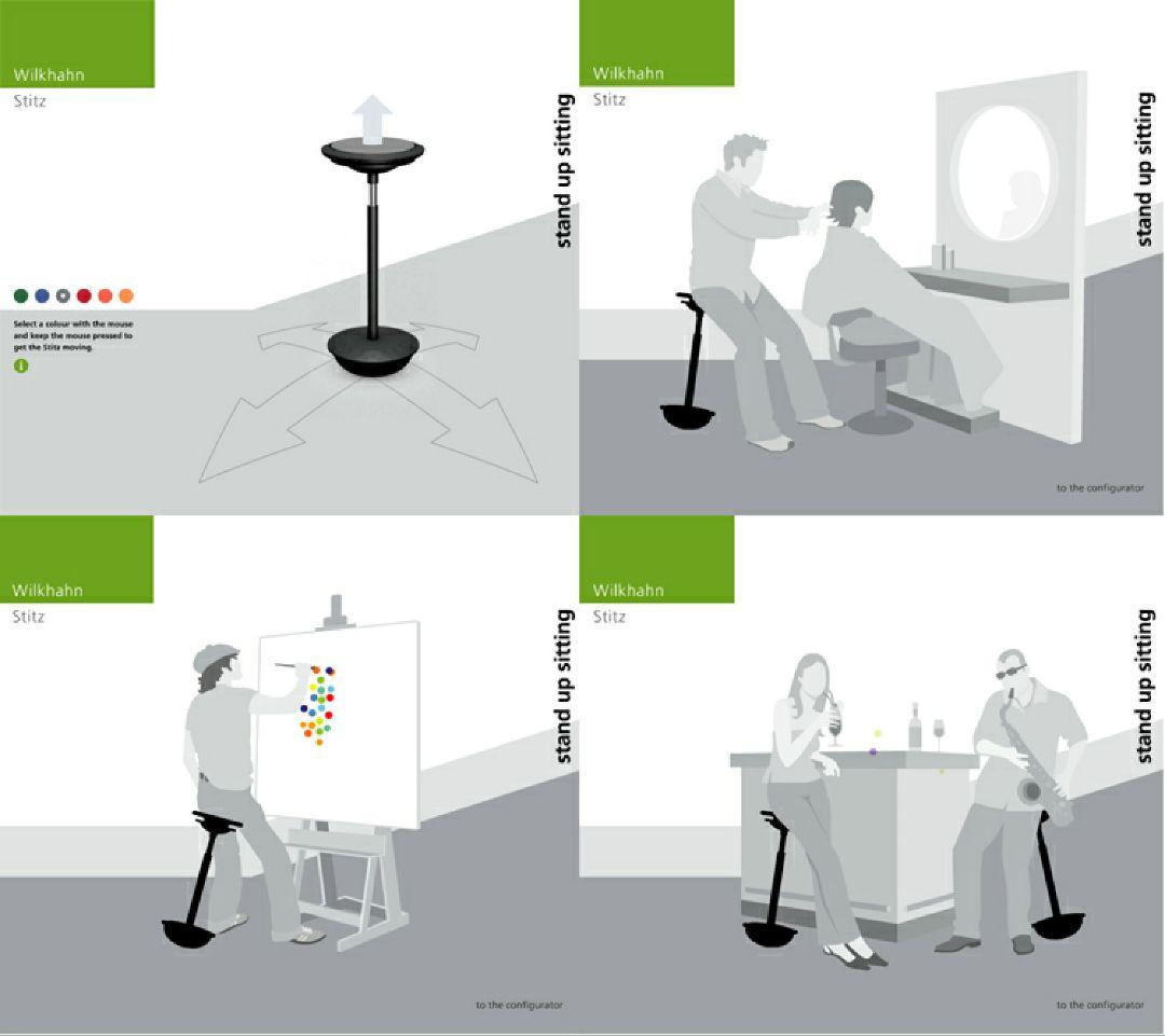 (スティッツ)ハーフシーティングチェア/ブラックフレーム/コルク 2脚セット②