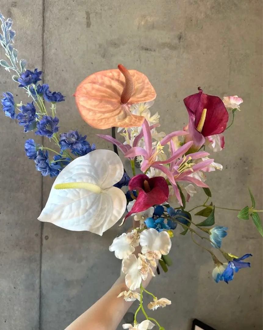 ウェディングブーケ　造花ブーケ　アーティフィシャルフラワー　ピンクブーケ