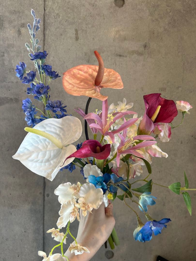 ウェディングブーケ　造花ブーケ　アーティフィシャルフラワー　ピンクブーケ