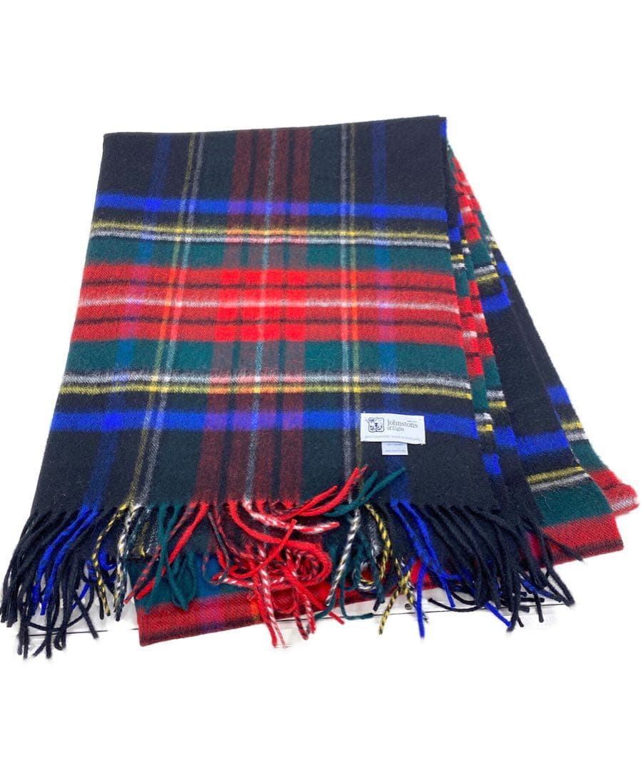 ジョンストンズ　大判チェックカシミヤストール
