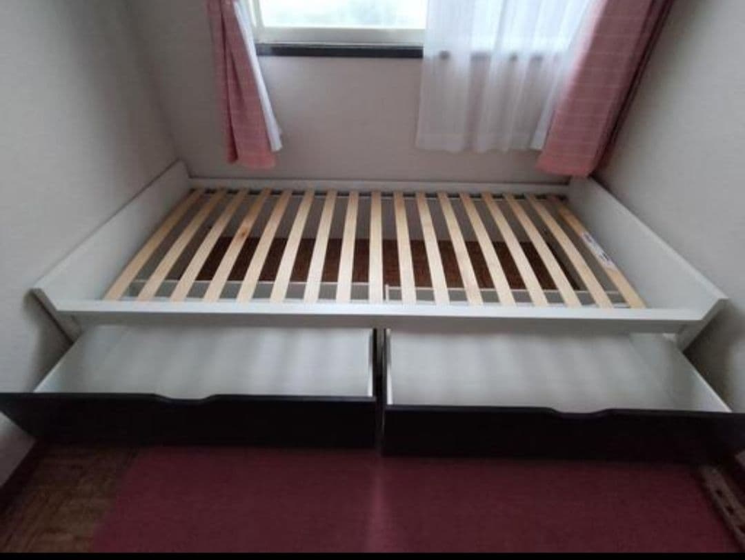シングルベッドフレーム 引き出し付き 木製