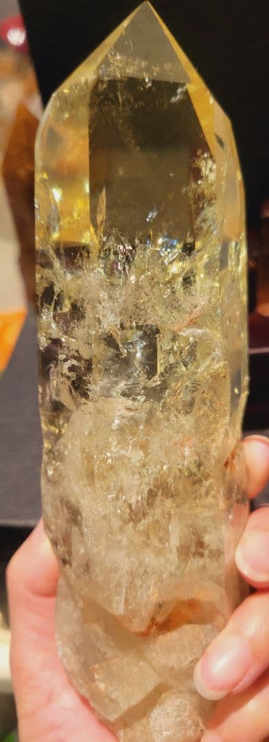 ！最安値！！財運！！最強金運アップ！天然シトリン水晶！！流木台座付き