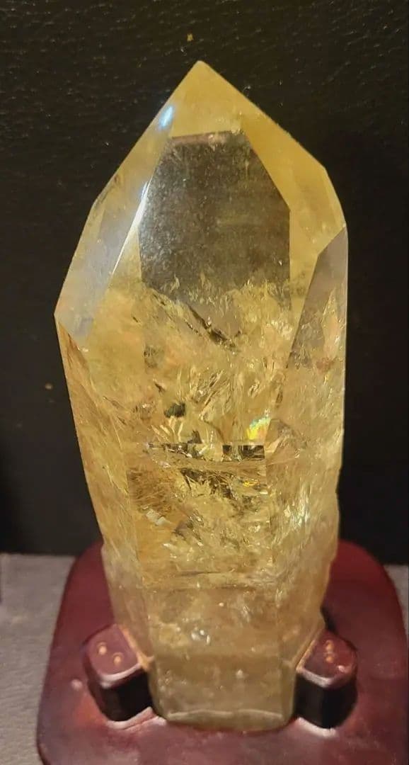 ！最安値！！財運！！最強金運アップ！天然シトリン水晶！！流木台座付き