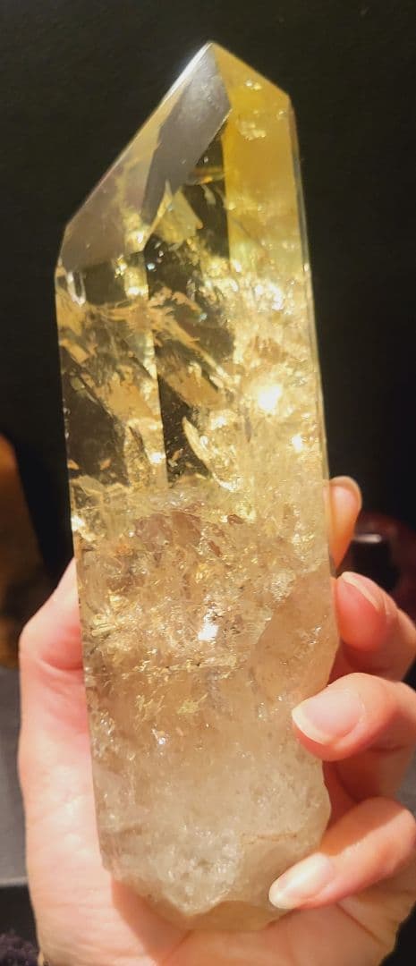 ！最安値！！財運！！最強金運アップ！天然シトリン水晶！！流木台座付き