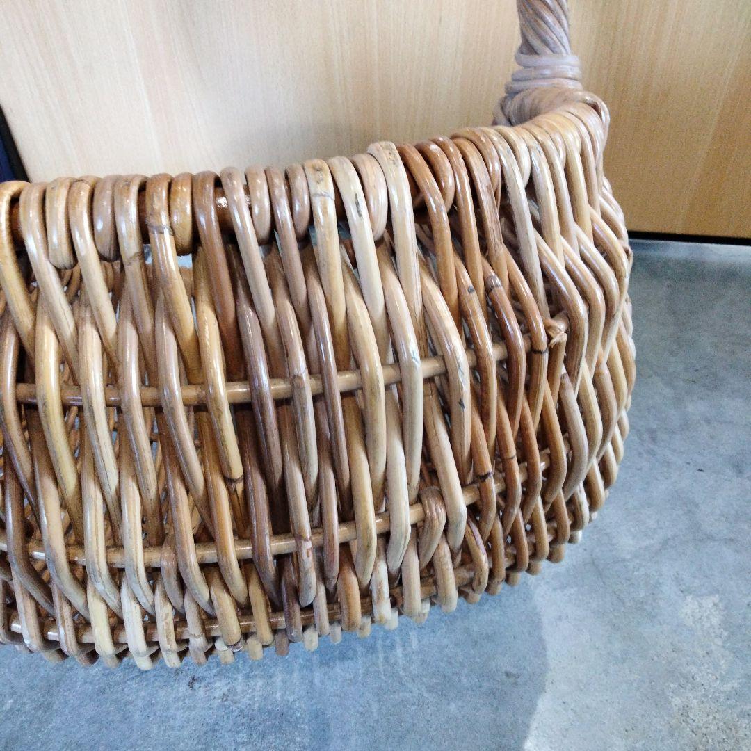 アンティーク　ナチュラル　大きなバスケット　籘かご