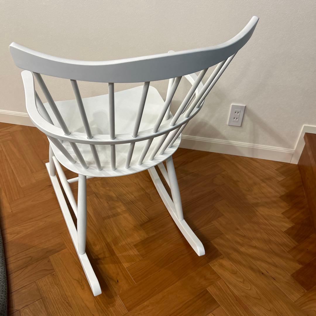 FDBモブラー デンマークデザイン J52G ロッキングチェア ホワイト ⓶