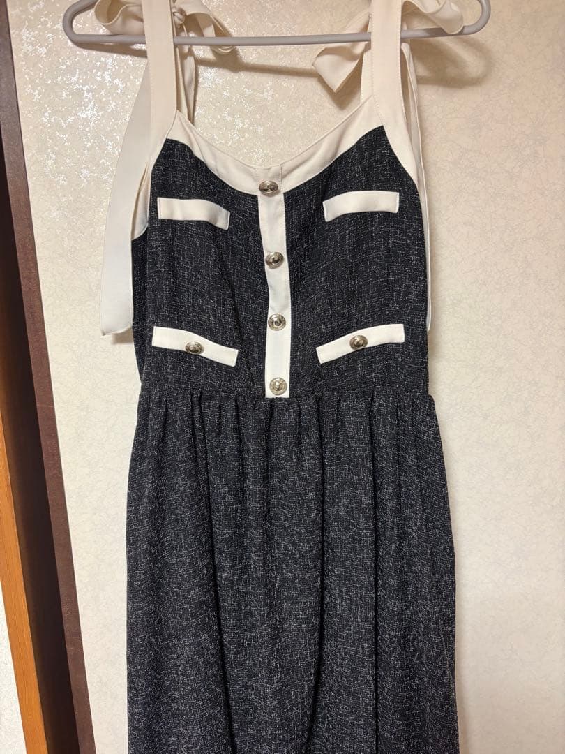美品　Verona Tweed Long Dress ブラック M