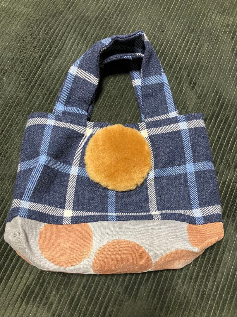 新品ウスタニ・ミホチェック柄ファートートバッグ
