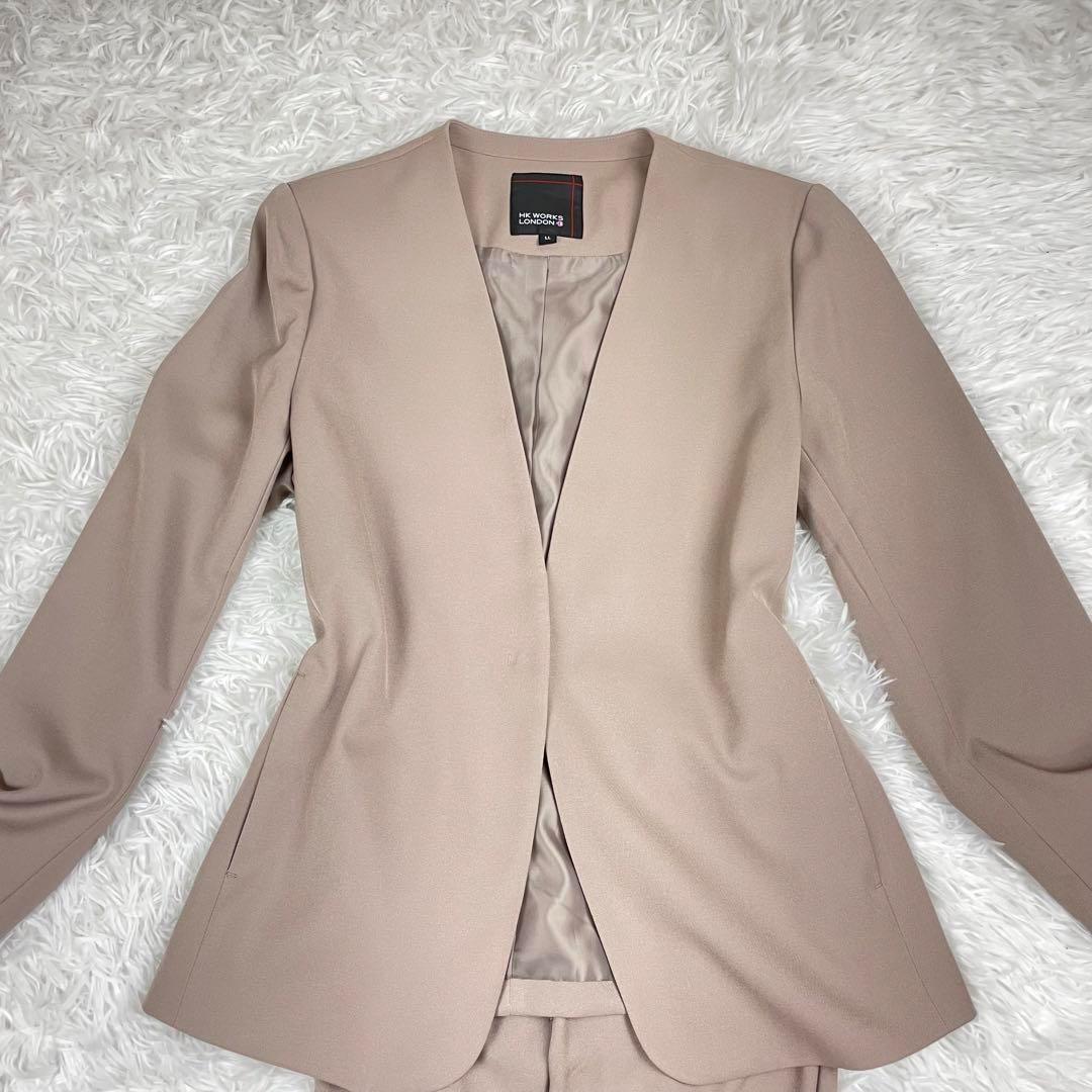 超極美品✨エイチケーワークスロンドン✨XL✨ノーカラーセットアップ✨セレモニー茶